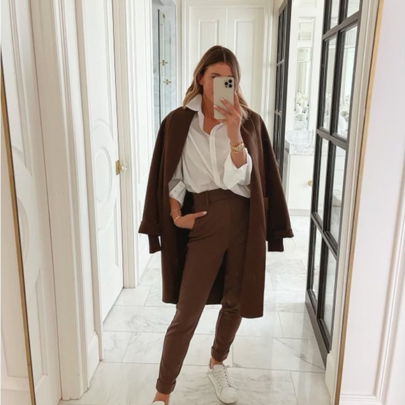 Splendid Brown Trousers High-Waisted Ankle Length - Picture 1 of 12